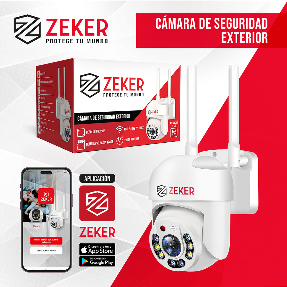 Pack x2 Cámara de Seguridad Wifi Impermeable Zeker 2MP 5G