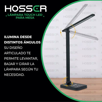 Lampara Inteligente Led Hosser Touch 3 Tonos Escritorio Sobremesa Luz Lectura 10W