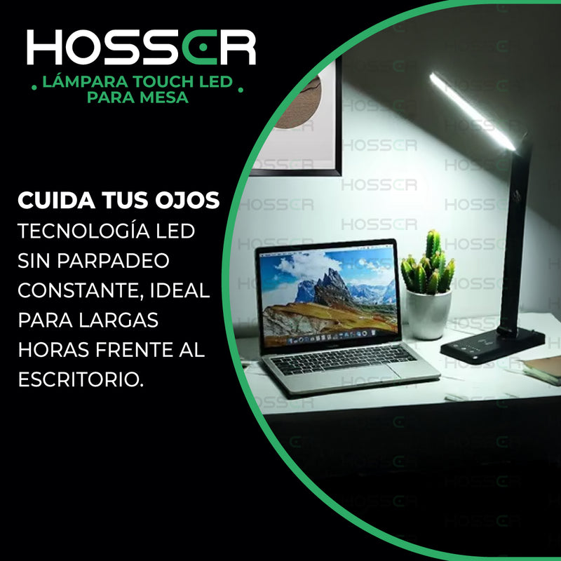 Lampara Inteligente Led Hosser Touch 3 Tonos Escritorio Sobremesa Luz Lectura 10W