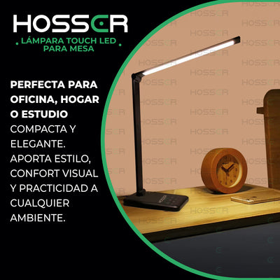 Lampara Inteligente Led Hosser Touch 3 Tonos Escritorio Sobremesa Luz Lectura 10W