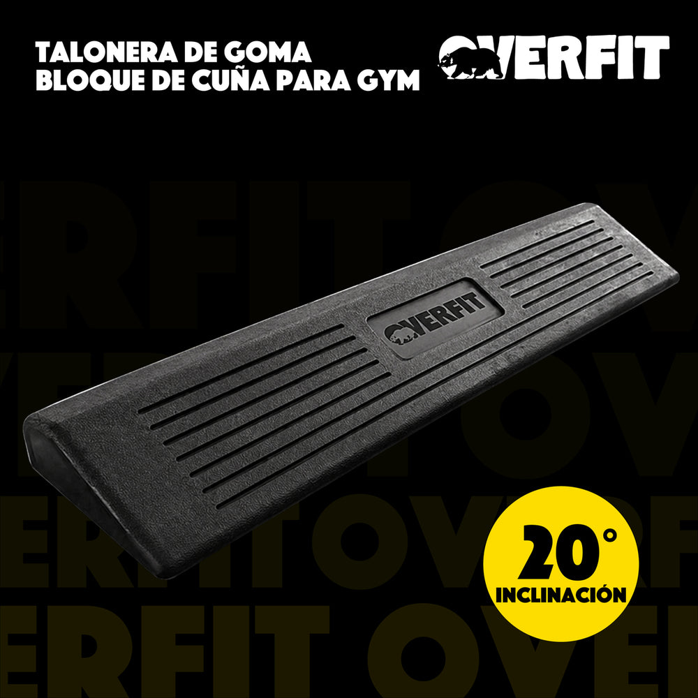 Cuña Talonera De Goma Para Sentadillas Plataforma Inclinada 20 Grados Overfit Gym Elevaciones Pantorrilla - Default Title