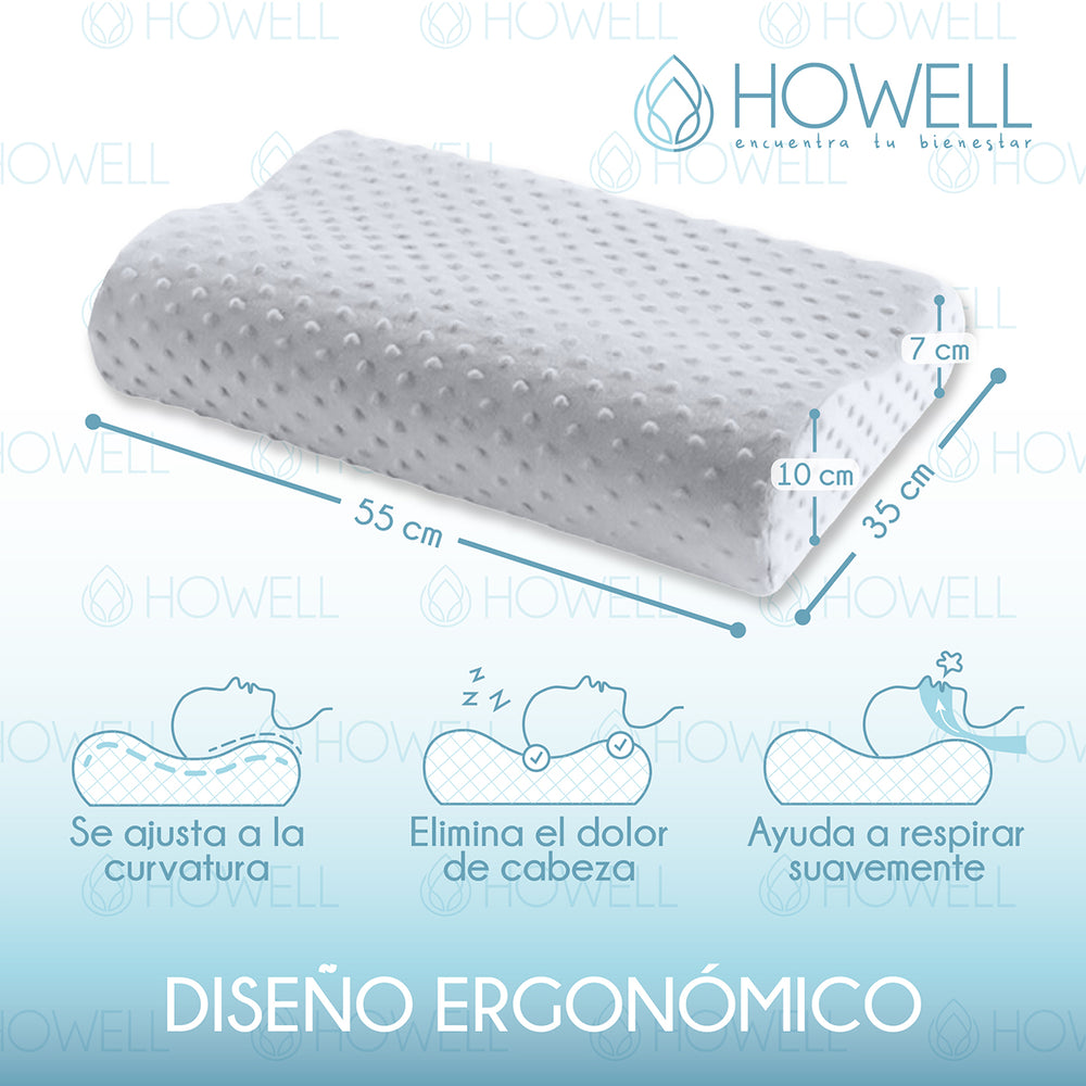Pack X2 Almohada Memory Cervical Ortopédica Con Memoria
