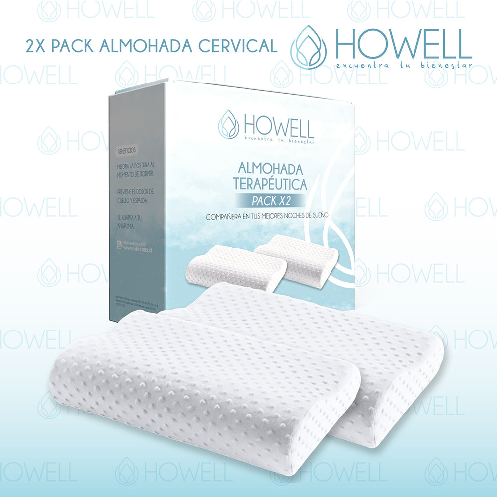 Pack X2 Almohada Memory Cervical Ortopédica Con Memoria