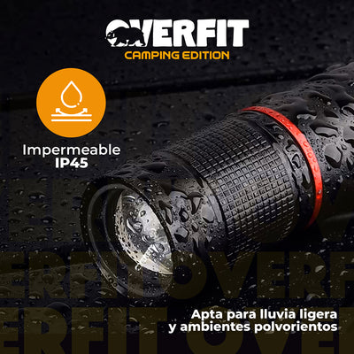 Linterna Led Largo Alcance De Bolsillo Overfit Recargable Usb 1500lm