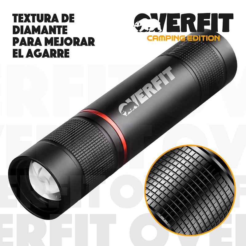 Linterna Led Largo Alcance De Bolsillo Overfit Recargable Usb 1500lm