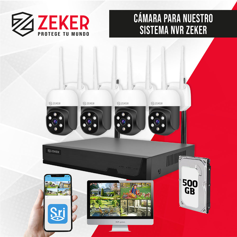 Camara De Seguridad 2mp Para Sistema Nvr Zeker Ip66 Wifi Ext