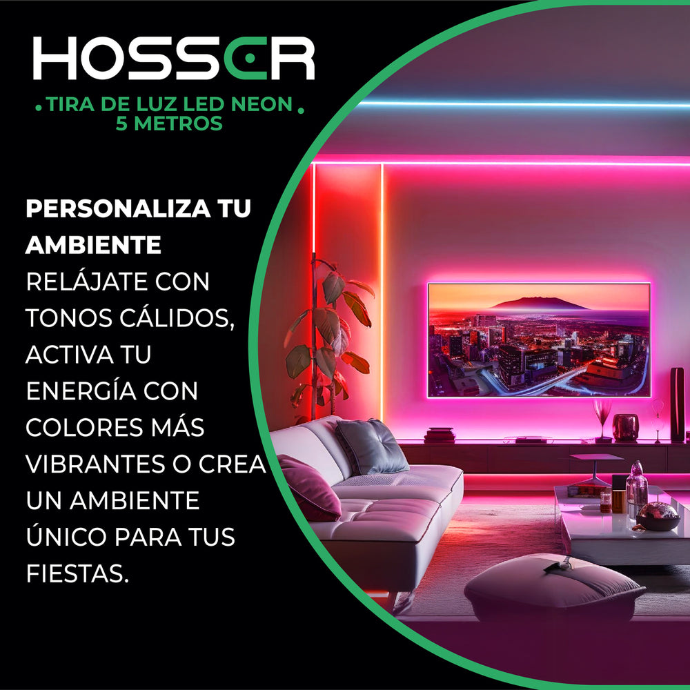 Tiras Luces Led Neon Hosser Cinta Led Rgb 5 Mt Flexible Tuya