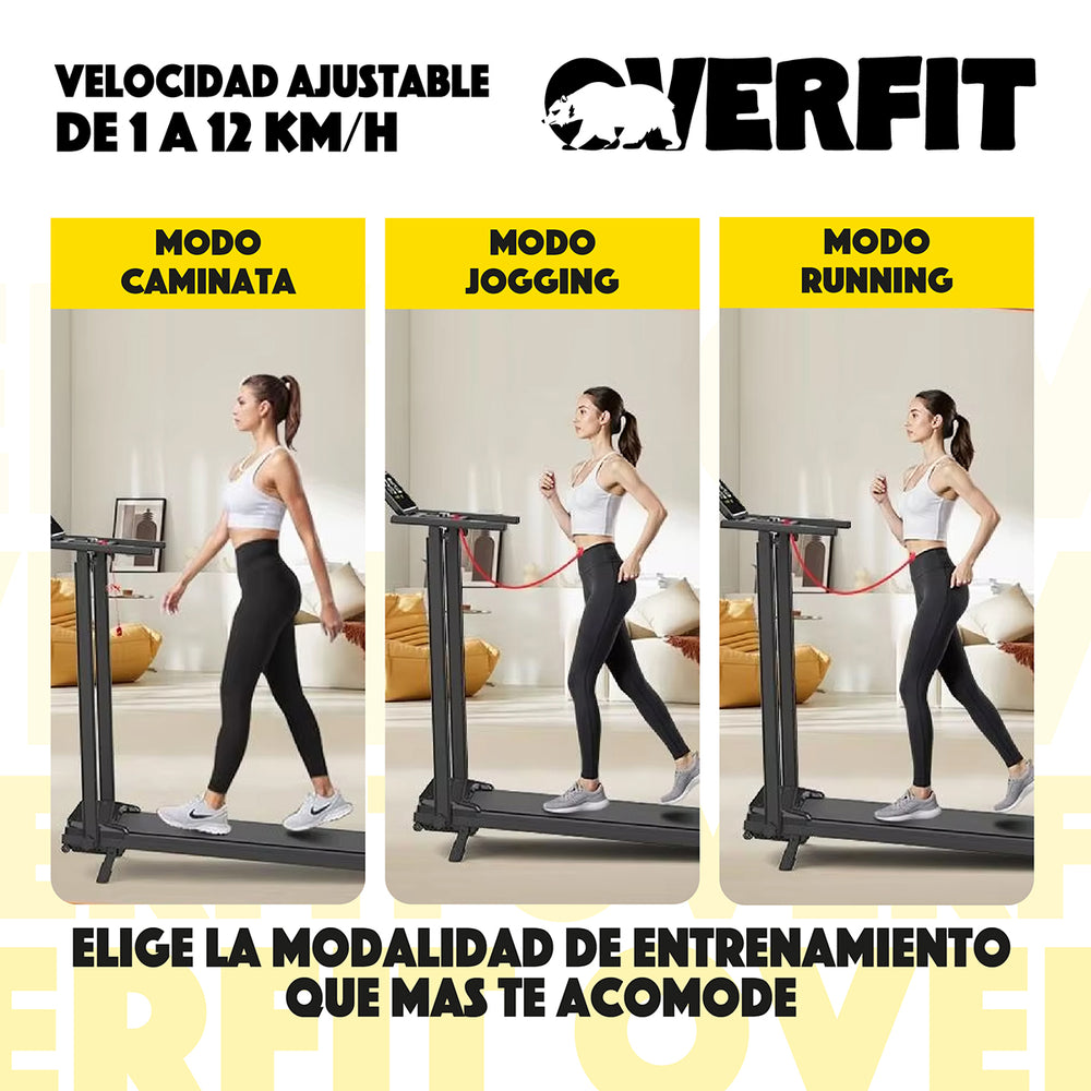 Trotadora 2 Hp Overfit Caminadora Electrica Plegable 12 Km/h