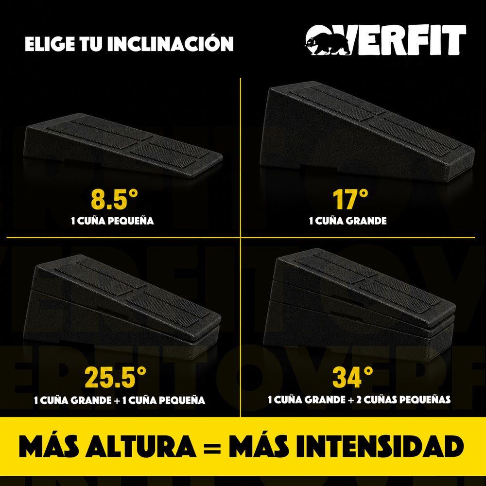 Cuña Para Sentadilla Talonera Bloque De 3 Niveles Gym Overfit Rampa Soporte Ajustable Mejora de postura Elevaciones - Default Title