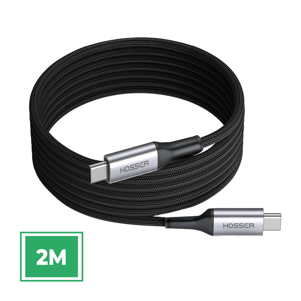 Cable Usb C A C 2 Metros Iphone Samsung Carga Rapida Hosser Negro