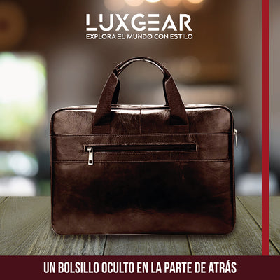 Maletín Cuero Luxgear Oficina Notebook Tablet 15.6 Pulgadas