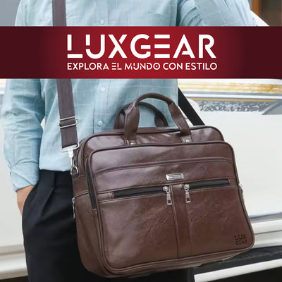 Maletín Cuero Luxgear Oficina Notebook Tablet 15.6 Pulgadas