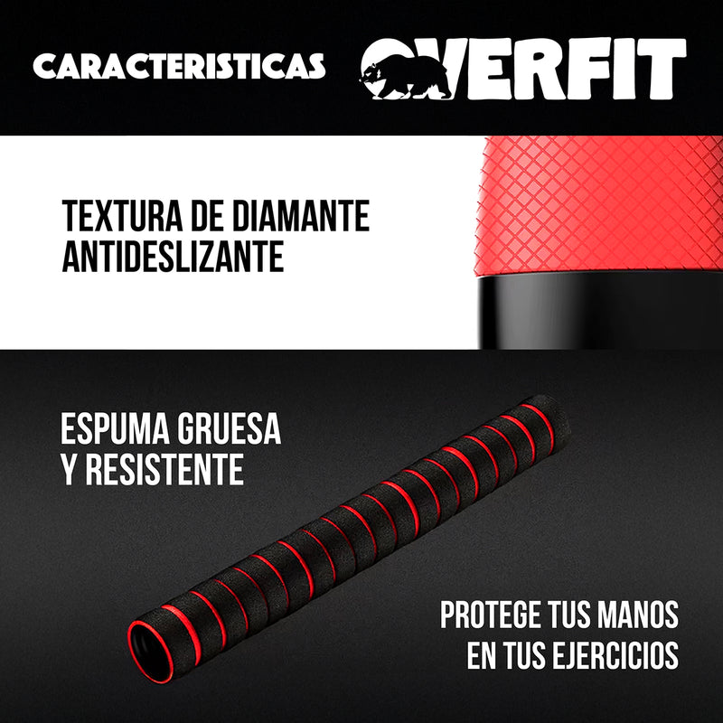 Set Mancuernas + Barra + Kettlebell Unibles Overfit 15kg