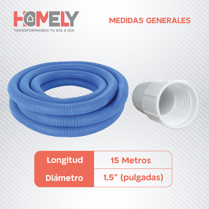 Manguera Para Piscina 15m Limpiafondos Homely PVC 38mm