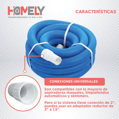 Manguera Para Piscina 15m Limpiafondos Homely PVC 38mm