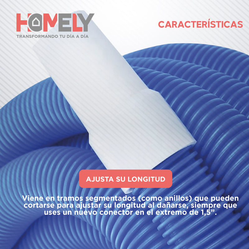 Manguera Para Piscina 15m Limpiafondos Homely PVC 38mm