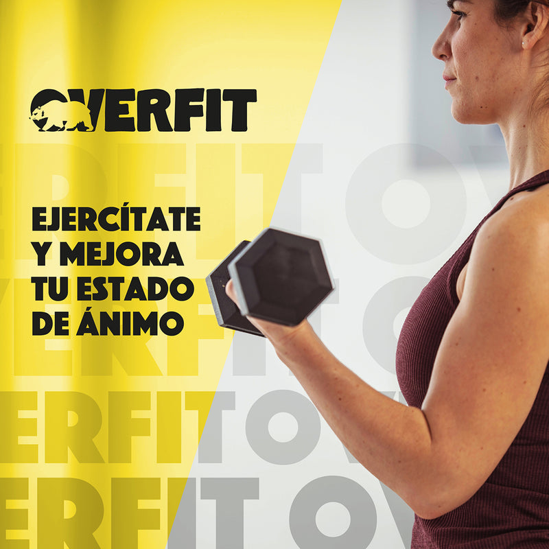 Mancuerna Hexagonal 20Kg  Acero Y Caucho Overfit Fitness