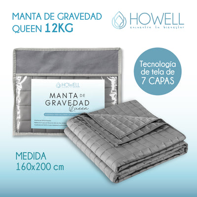 Manta De Gravedad Pesada Howell Queen 12KG Trastornos Sueño