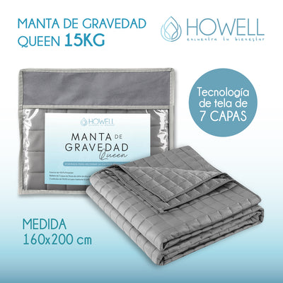 Manta De Gravedad Pesada Howell Queen 15KG Trastornos Sueño