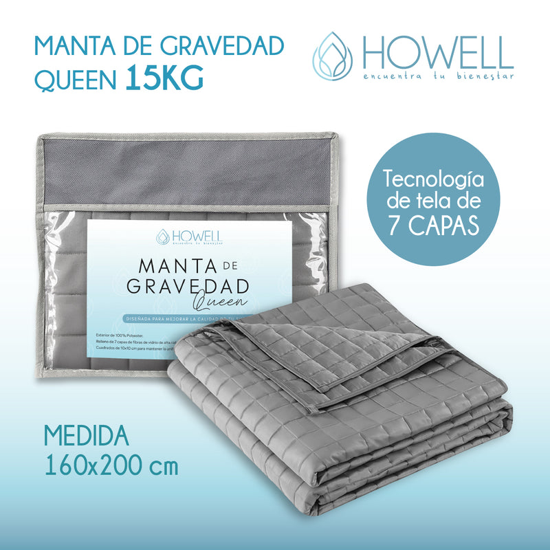 Manta De Gravedad Pesada Howell Queen 15KG Trastornos Sueño