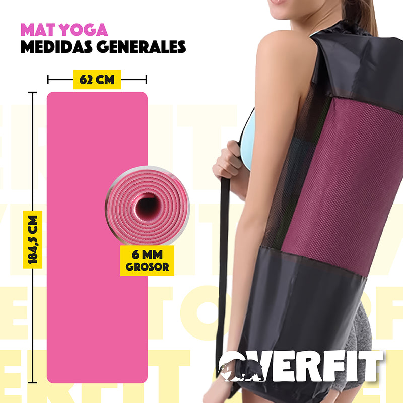 Mat Yoga TPE 6mm Overfit Alfombra Ejercicio Pilates Bicolor