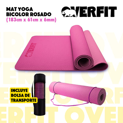 Mat Yoga TPE 6mm Overfit Alfombra Ejercicio Pilates Bicolor
