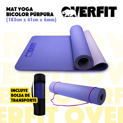 Mat Yoga TPE 6mm Overfit Ejercicio Alfombra Pilates Bicolor