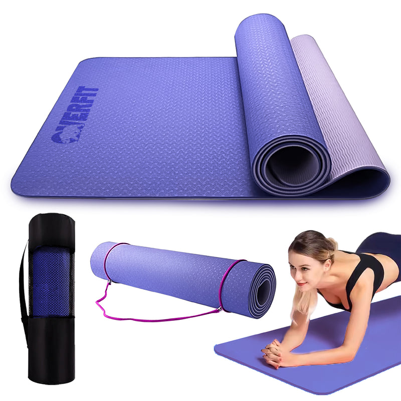 Mat Yoga TPE 6mm Overfit Ejercicio Alfombra Pilates Bicolor