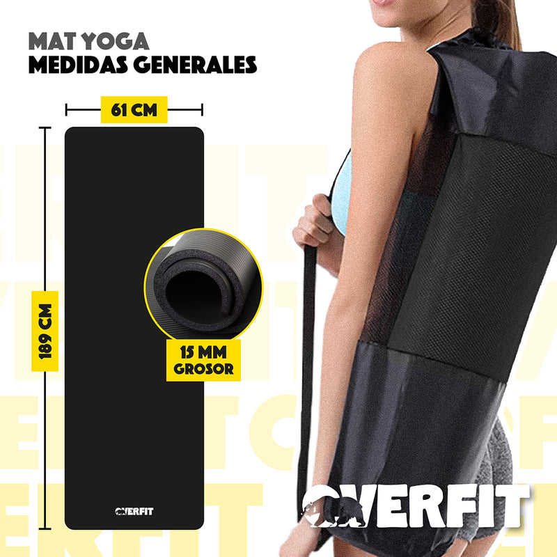 Mat Yoga Nbr 15mm Overfit Ejercicio Alfombra Antideslizante
