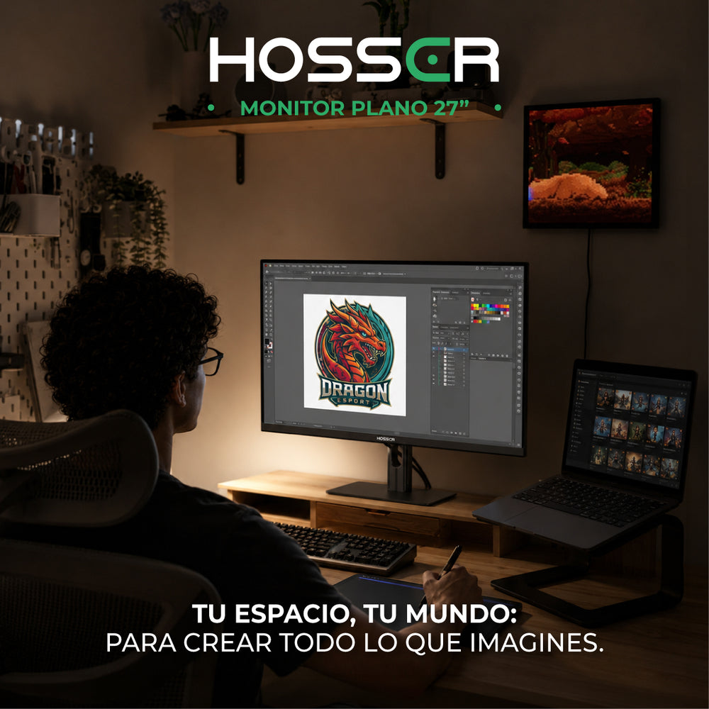 Monitor Gamer Plano 27 Pulgadas QHD Pantalla Rotable