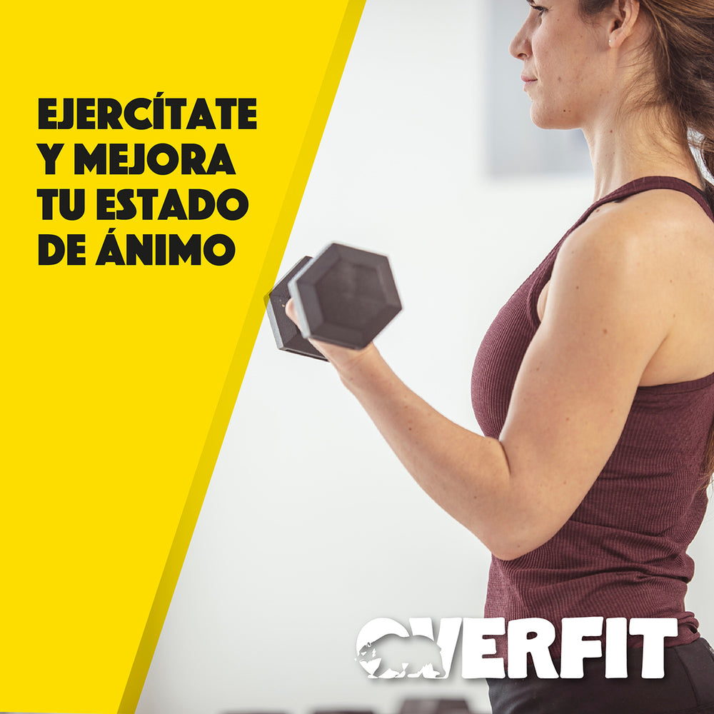 Mancuerna Hexagonal 5kg Acero y Caucho Overfit