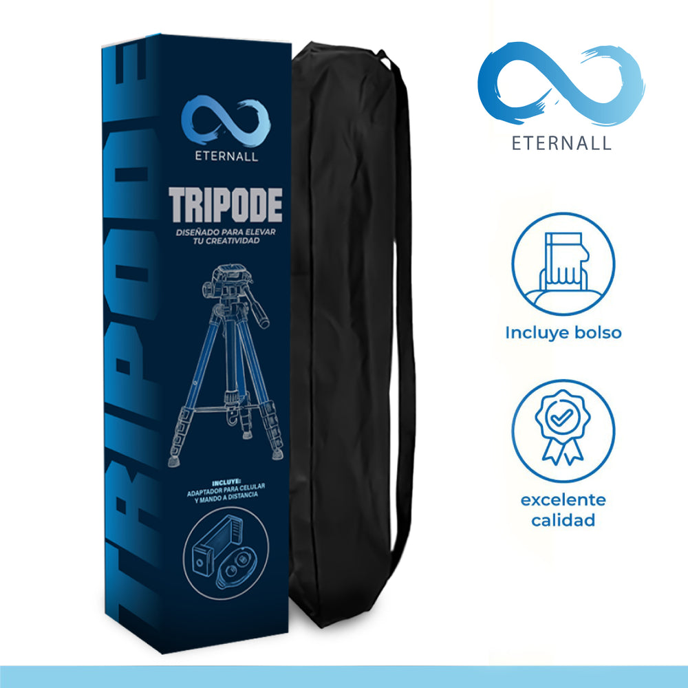 Trípode Celular Camara Portátil Aluminio Carga 10 kg 170 cm