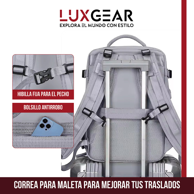 Mochila De Viaje Luxgear NomadLife Impermeable Cabina - Negro