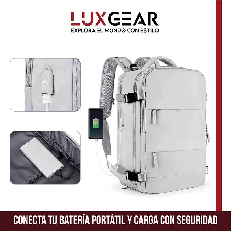 Mochila De Viaje Luxgear NomadLife Impermeable Cabina - Negro