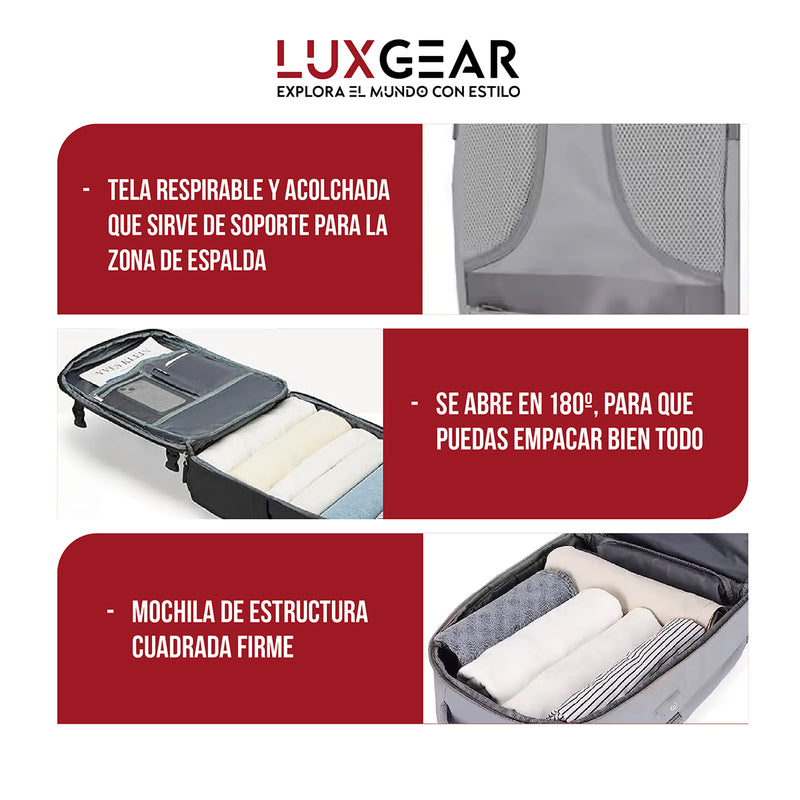 Mochila De Viaje Luxgear NomadLife Impermeable Cabina