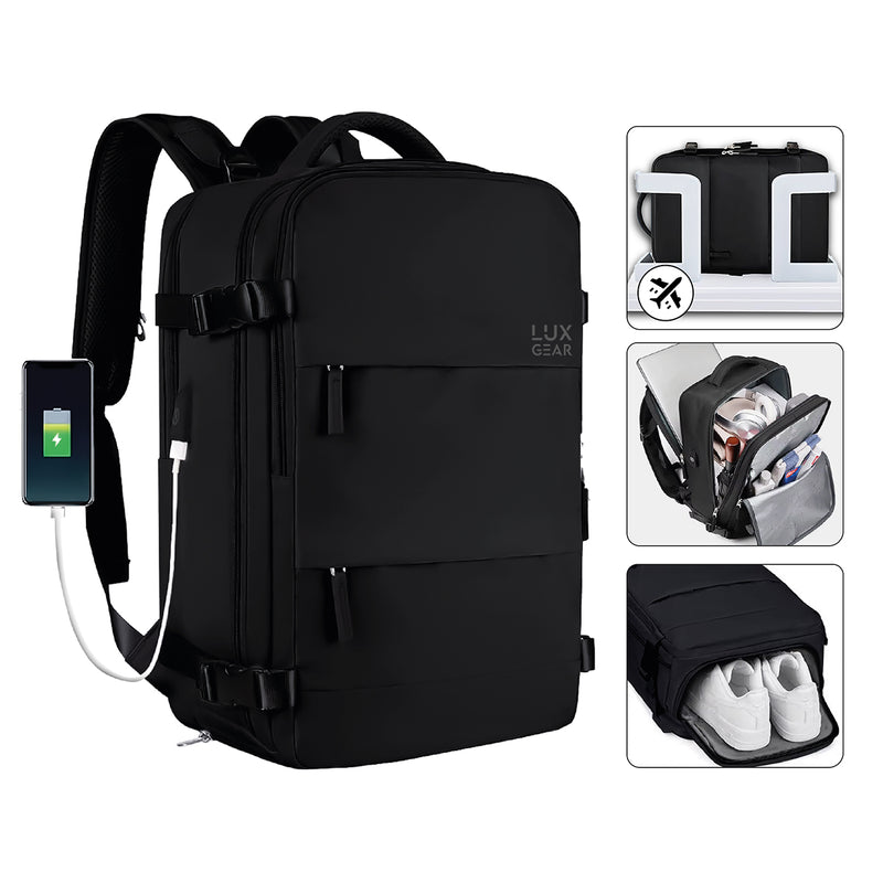 Mochila De Viaje Luxgear NomadLife Impermeable Cabina - Negro