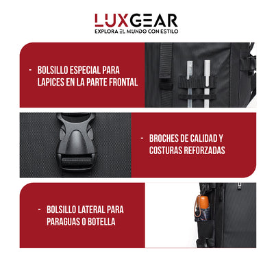 Mochila Notebook 15,6'' Luxgear Luxor Oficina Viaje Imperm