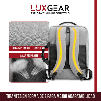 Mochila Notebook Oficina Luxgear UrbanTech Impermeable - Gris