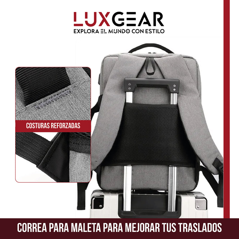 Mochila Notebook Oficina Luxgear UrbanTech Impermeable - Gris