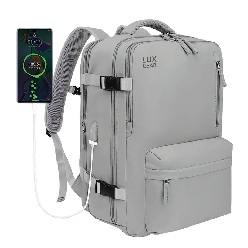 Mochila De Viaje Expansible Luxgear NomadLifeV2 Impermeable - Gris