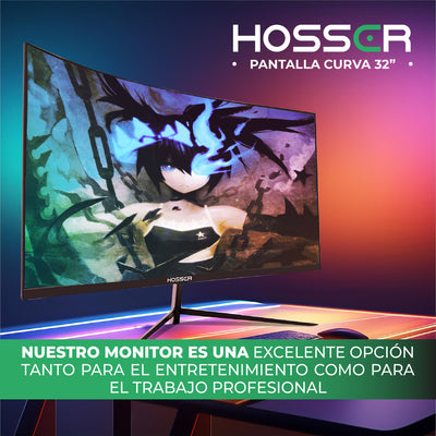 Monitor PC Gamer Curvo 32 Pulgadas Hosser 75hz Fhd 32" Gaming