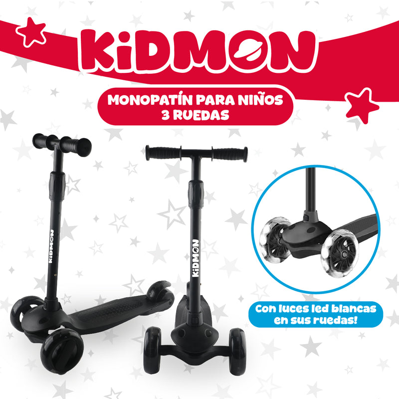 Scooter Aluminio Kidmon Plegable Monopatin 3 Ruedas de Luces