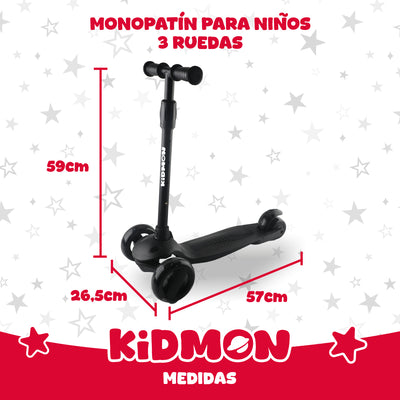 Scooter Aluminio Kidmon Plegable Monopatin 3 Ruedas de Luces