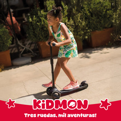 Scooter Aluminio Kidmon Plegable Monopatin 3 Ruedas de Luces
