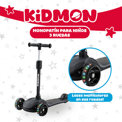 Scooter Abs Kidmon Plegable Monopatin 3 Ruedas Con Luces RGB Niños