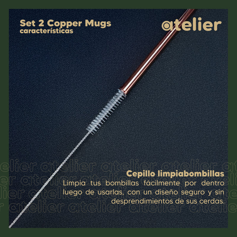 Vasos Cobre Mugs Moscow Mule Coctel Atelier Mugs Tragos 500 Ml Set x2
