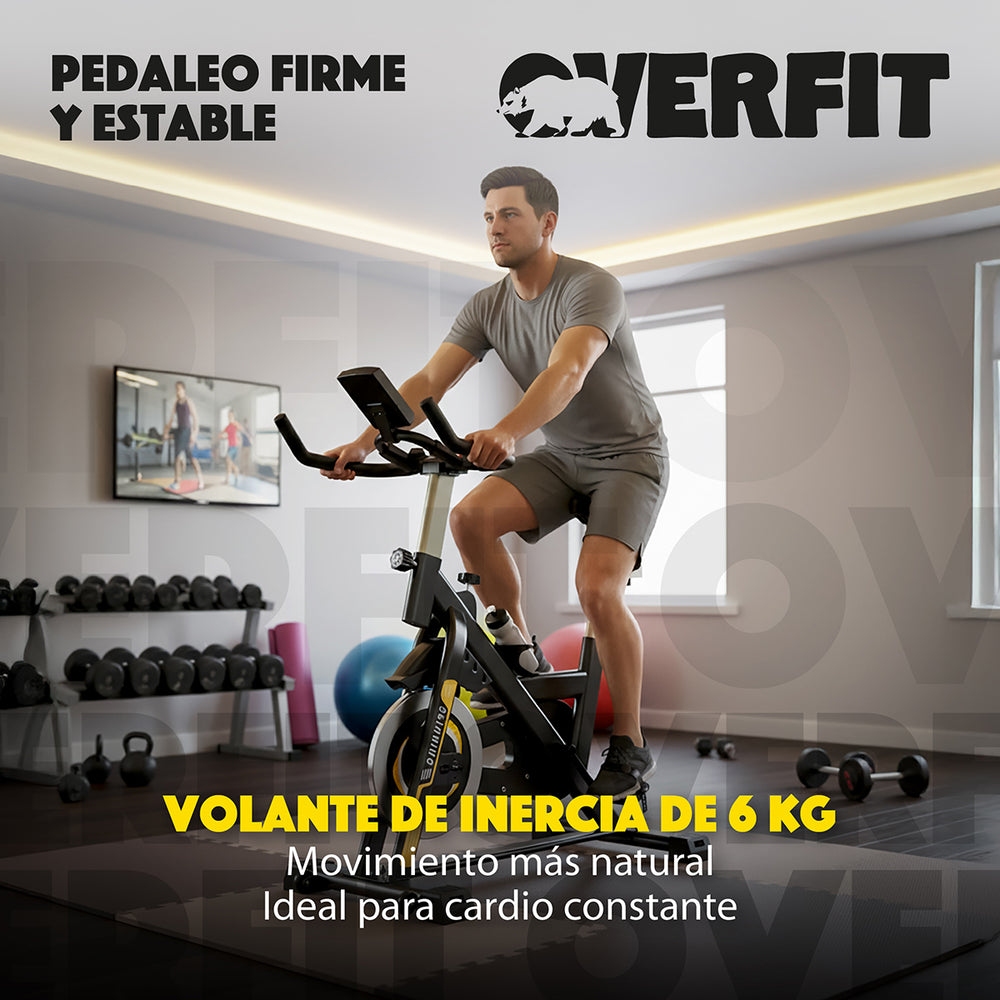 Bicicleta de Spinning Pro Overfit Estatica Fitness Gym 6 kg