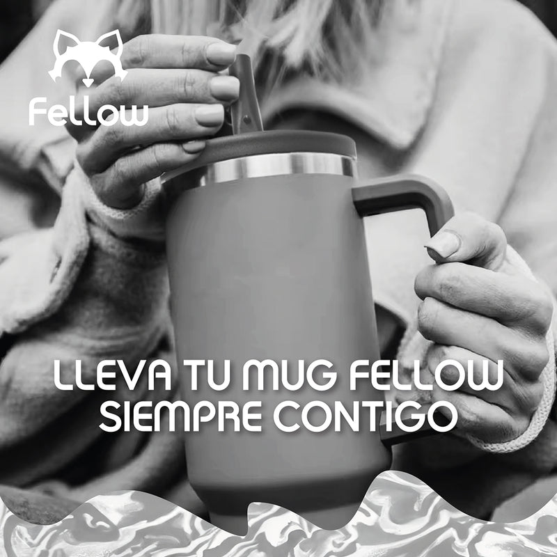 Vaso Termico 1,2Lts Electra By Fellow Mug Tumblr + Bombilla Negro