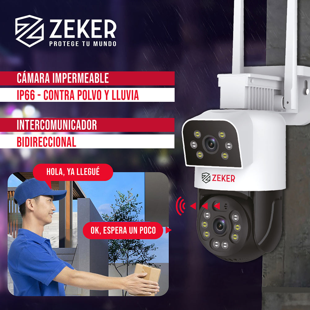 Pack X3 Camara De Seguridad 5g Zeker Doble 8mp Impermeable
