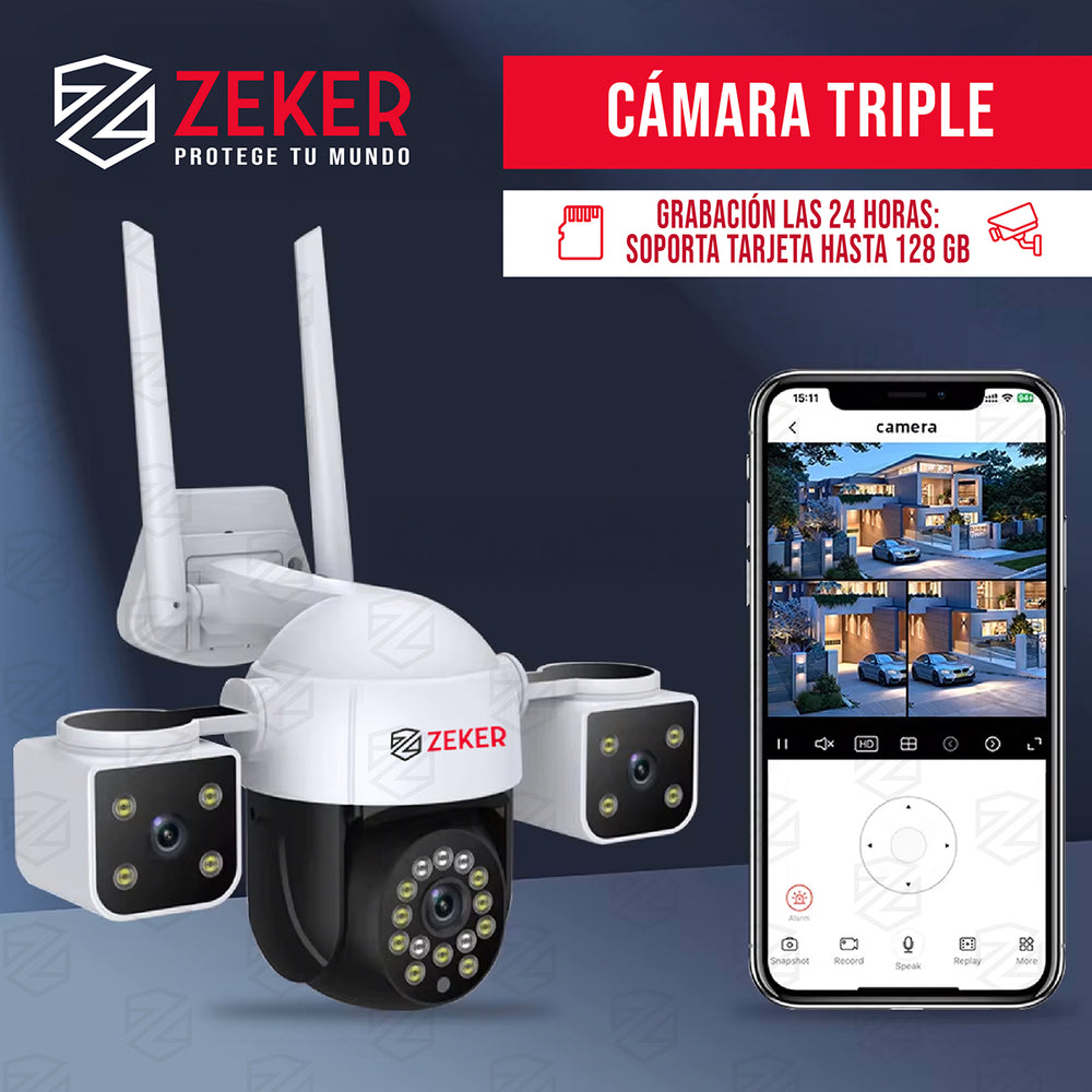 Camara De Seguridad Helicopter Zeker 6MP 5G Wifi Exterior X2